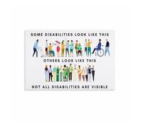 RNUMLIGH Not All Disabilities Are Visible Poster, Disability Awareness & Inclusion Wall-Art for Office, Clinic, Home(Framed,12x18inch(30x45cm))