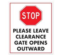 RNUMLIGH Notice Gate Opens Outward Avoid Block Metal Sign 12x8 Inch | printed tin sign with practical instruction for backyard access point