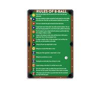 RNUMLIGH Official 8 Ball Pool Rules Billiards Game Guide Vintage Poster for Room Basement Bar Man Cave Rec Wall-Art(Unframed,12x18inch(30x45cm))