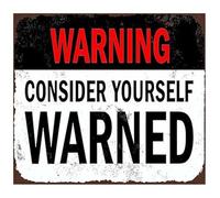 RNUMLIGH Regulated Announcement Pay Attention Cheeky Rustic Metal Sign For Dart Board Corner Liquor Shelf Wall Hanging 8 X 12 inch
