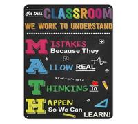 RNUMLIGH Retro Math Teacher Rules Metal Sign In This Classroom We Make Mistakes Learn Poster Educational Motivation Plaque Middle School Wall Hanging Tin 8 X 12 inch