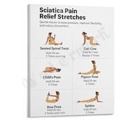 RNUMLIGH Sciatica Stretches Poster Pain Exercises Guide for Lower Back and Nerve Canvas Wall-Art(Unframed,16x24inch(40x60cm))