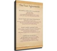 RNUMLIGH Study Room Wall-Art - Four Principles for Success Poster on Canvas Motivational Decor for Office and Home(Framed,12x18inch(30x45cm))