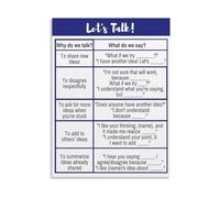 RNUMLIGH Teachers Resource Poster Classroom Discussion Sentence Frames Guide Canvas Art for Effective Communication(Unframed,08x12inch(20x30cm))