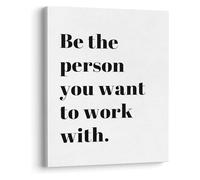 RNUMLIGH Teamwork & Leadership Poster: Be The Person You Want to Work With, Inspirational Art for Office Environment(Framed,12x18inch(30x45cm))