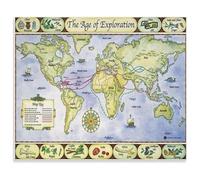 RNUMLIGH The Age of Discovery Poster Explorers and Their Voyages Chart Canvas Wall-Art for Teachers(Unframed,12x18inch(30x45cm))