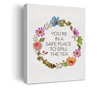 RNUMLIGH Therapist Office Wall-Art Youre in a Safe Place to Spill the Tea Inspirational Print Mental Health Decor Counselor Gift(Unframed,12x18inch(30x45cm))
