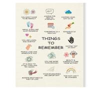 RNUMLIGH "Things to Remember Poster, Affirmations & Mental Health Canvas Wall-Art for Office, Counseling, Home Decor(Unframed,12x18inch(30x45cm))