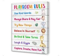 RNUMLIGH Toddler Behavior Guidance Poster - Gentle Family Rules Canvas Art for Playroom or Bedroom, Montessori Inspired Decor (Unframed,12x18inch(30x45cm))