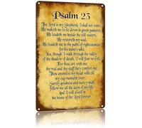 RNUMLIGH Vintage Inspirational Scripture Sign Psalm 23 Metal Tin Plaque Personalized for Wall-Art 8 X 12 in