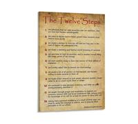 RNUMLIGH Vintage Recovery Wall-Art: 12 Step Alcoholics Anonymous Quotes Print for Home and Office Decor(Framed,08x12inch(20x30cm))