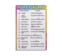 RNUMLIGH Writing Process Poster Proofreading Marks and Symbols Chart Grammar Editing Resource for Students Teachers School(Framed,12X18inch(30X45cm))