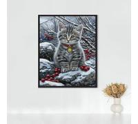 RNXAOPEN Animal Diamond Painting, 5d Diamond Painting Kits for Adults Cat, Full Drill Crystal Art Kits for Adults Beginners Cross Stitch Embroidery Crafts Pictures for Gifts 28x38in/70x95cm PJY9 0-1