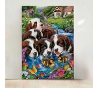 RNXAOPEN Diamond Art Duck, Dog Diamond Painting Kits for Adults, 5D Dimond Painting DIY Full Drill, Adults Crystal Arts and Crafts Kits Embroidery Pictures for Home Room Wall Decor, Gift PjY7763 Y-U