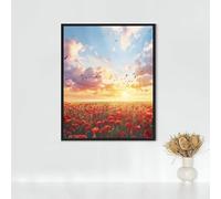 RNXAOPEN Flowers Diamond Painting, 5d Diamond Painting Kits for Adults Poppy, Full Drill Crystal Art Kits for Adults Beginners Cross Stitch Embroidery Crafts Pictures for Gifts (20x28 inch) PJY9 1-C