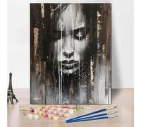 RNXAOPEN Paint by Number for Adults Face Graffiti Paint by Numbers for Adults Beginners by Numbers Kits with Brushes Canvas Art Crafts Gifts Wall Home Decor 16x20In/40x50cm Frameless 5358-H