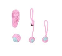 RNXSIB 4 Dog Toys, Indestructible Dog Toy, Dew, Dog Toy Made of Braided Cotton Rope, Dog Chew Toy for Small and Large Dogs
