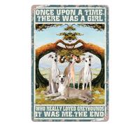 Rnyane Greyhounds Tin Sign Retro Metal Tin Sign Once Upon a Time Tin Sign Home Bar Patio Cave Wall Vintage Decor Novelty Sign 8x12 Inches, as the picture shows1