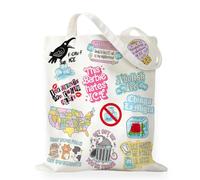 RNYJJ Funny Political Tote Bag, Immigrant Rights Protest Canvas Tote Bag for Women Activist