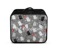 Rnyleeg Cat First Aid Kit Bag Empty for Pet Medicine, 11''x5''x9 Emergency Medical Trauma Bag Compact, 300D First Aid Bag with Pockets, Lightweight 0.46lbs for Travel