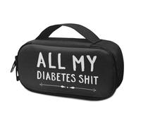 Rnyleeg Diabetic Travel Case, Diabetes Medical Supplies Case, Insulin Pen Pouch and Glucose Meter, 0-all My Diabetes Black, Travel