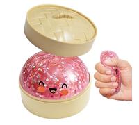 Rnyrn 2 Packs Colorful Dumpling Squishy Glitter, 8.5x6cm Giant Jumbo Rainbow Dumpling Stress Balls, Glitter Dumplings Toy, Rainbow Dumplings Stress Ball, Squeezable Steamed Bun Toys For Men Women