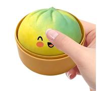 Rnyrn 2 Pieces Colorful Dumpling Glitter, 9.5x7cm Glitter Dumpling Toy, Jumbo Dumplings Toy With Steamer Box, Rainbow Dumplings Stress Ball, Soft Squeeze Buns Stress For Men Women