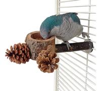 Rnyrn Parakeet Perches,2-in-1 Wooden Pet Feeder Cage Toy - Parakeet Foraging Perch Bird Toy | for Training Playing Chewing Enrichment Indoor Home Lovebird Canary