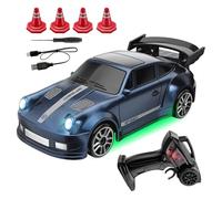 Rnyrn RC Drift Car, 1:64 Remote Control Car For Kids, 2.4GHz 4WD High Speed Remote Control Drift Cars With Full Proportional Throttle And LED Light, Type-C Charging 15 KM/H RC Racing With Speed Adjust