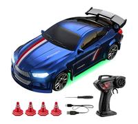 Rnyrn RC Drift Car, 1:64 Remote Control Car For Kids, 2.4GHz 4WD High Speed Remote Control Drift Cars With Full Proportional Throttle And LED Light, Type-C Charging 15 KM/H RC Racing With Speed Adjust