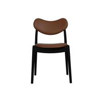Ro Collection Hybrid Dining Chair Upholstered Black Lacquered Oak/Calvados Leather