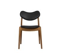 Ro Collection Hybrid Dining Chair Upholstered Oiled Oak/ Black Leather
