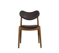 Ro Collection Hybrid Dining Chair Upholstered Oiled Oak/Dark Brown Leather