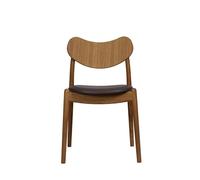 Ro Collection Hybrid Dining Chair Upholstered Seat Oiled Oak/Dark Brown Leather