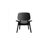 Ro Collection Pandora Armchair Upholstered Seat Black Lacquered Oak/ Black Leather