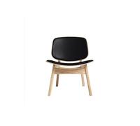Ro Collection Pandora Armchair Upholstered Soap Treated Oak/ Black Leather