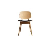 Ro Collection Pandora Dining Chair Upholstered Seat Oiled Oak/ Black Leather
