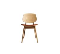 Ro Collection Pandora Dining Chair Upholstered Seat Oiled Oak/Calvados Leather