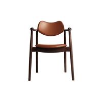 Ro Collection Regatta Dining Chair Upholstered Beech/ Walnut/Calvados Leather
