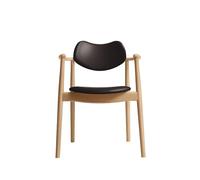 Ro Collection Regatta Dining Chair Upholstered Oiled Beech/Dark Brown Leather