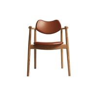 Ro Collection Regatta Dining Chair Upholstered Oiled Oak/Calvados Leather