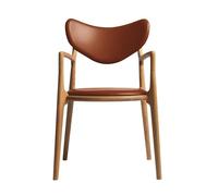 Ro Collection Salon Dining Chair Upholstered Oiled Oak/Calvados Leather