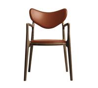Ro Collection Salon Dining Chair Upholstered Smoked Oak/Calvados Leather