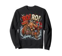 RO! RO! Norway Cute Viking Girl Longship Norwegian Flag Sweatshirt