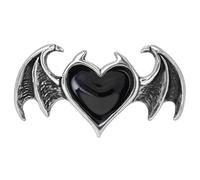 Ro Rox Alchemy England Blacksoul Bat Wing Ring Goth Heart Alternative Jewellery, Silver, T