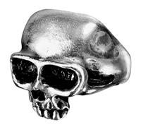 Ro Rox Alchemy England Death Ring Rock Star Sinister Gothic Skull Alternative Jewellery, Silver, Q