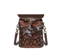 Ro Rox Brown Owl Bag - Steampunk Crossbody PU Leather Owl Handbag, Gothic Style