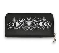 Ro Rox Cosmic Moth Wallet Purse Black Celestial Moon and Star Gothic Design