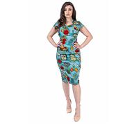 Ro Rox Dolly Midi Bodycon Dress - Retro 1950s Dress for Women - Pinup Wiggle Vintage Dress - Retro Style Pencil Dress, Sky Blue, S