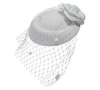 Ro Rox Fascinator Hat | Vintage Hats for Women | Fascinators with Ruby Rose & Net | Fascinators for Weddings | Vintage, Tea Party & Church Hat | Headband & Clip Accessories